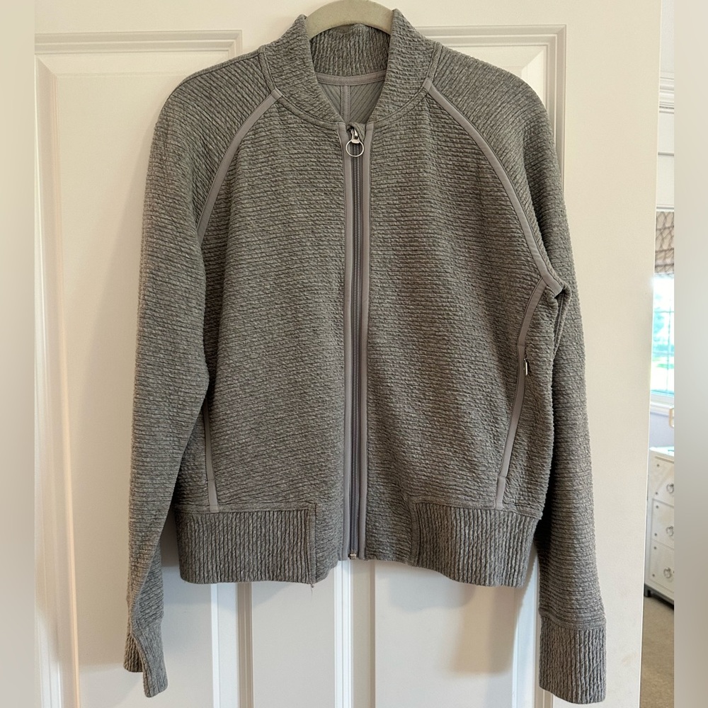 Lululemon grey zip up textured jacket
